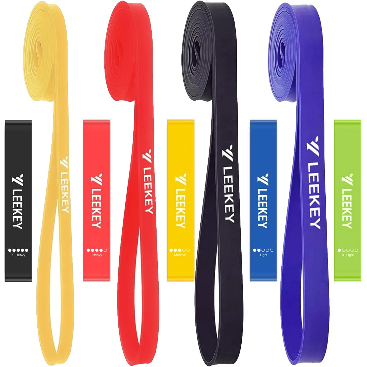 LEEKEY Resistance Bands, Exercise Bands Pull Up Assist Bands - Workout Bands Set - Mobility Band Powerlifting Bands for Men and Women Fitness Training, Physical Therapy,Home Workouts