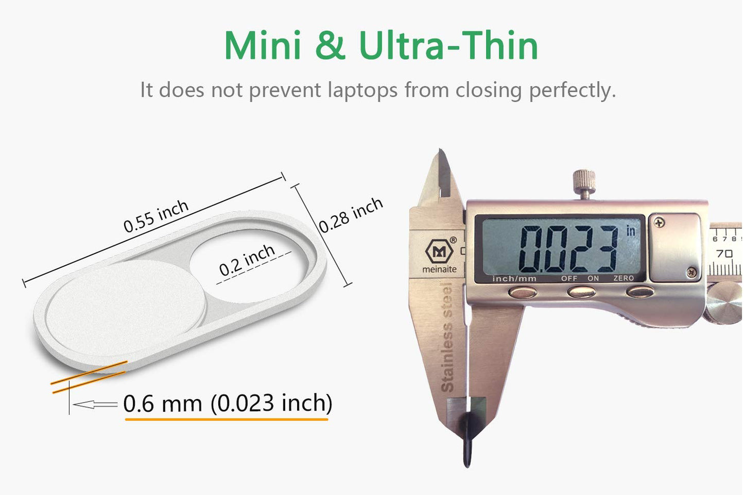 CloudValley Webcam Cover Slide, 0.023 Inch White, Web Camera Cover for MacBook Pro, MacBook air, Laptop, iMac, Desktop, PC, iPad, iPhone 8/7/6 Plus, Privacy Protection, Ultra-Thin[2 Packs]