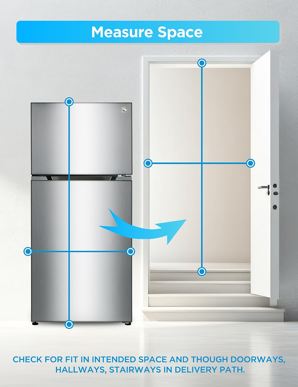 Commercial Cool 20 Cu. Ft. Top Mount Refrigerator with Ice Maker, 2-Door Refrigerator with Top Freezer,Freezer with Icemaker and Adjustable Temperature Control,Energy Star Certified, Stainless Look