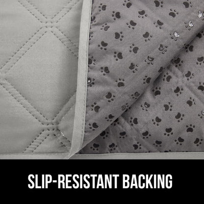 GORILLA GRIP Waterproof Dog Blanket, 82x102 Couch Cover for Dogs Washable, Protects Sofa, Furniture, Crate, Car, RV Essentials Pet Supplies, Tear and Slip Resistant Leakproof Cushion Cover, Light Gray