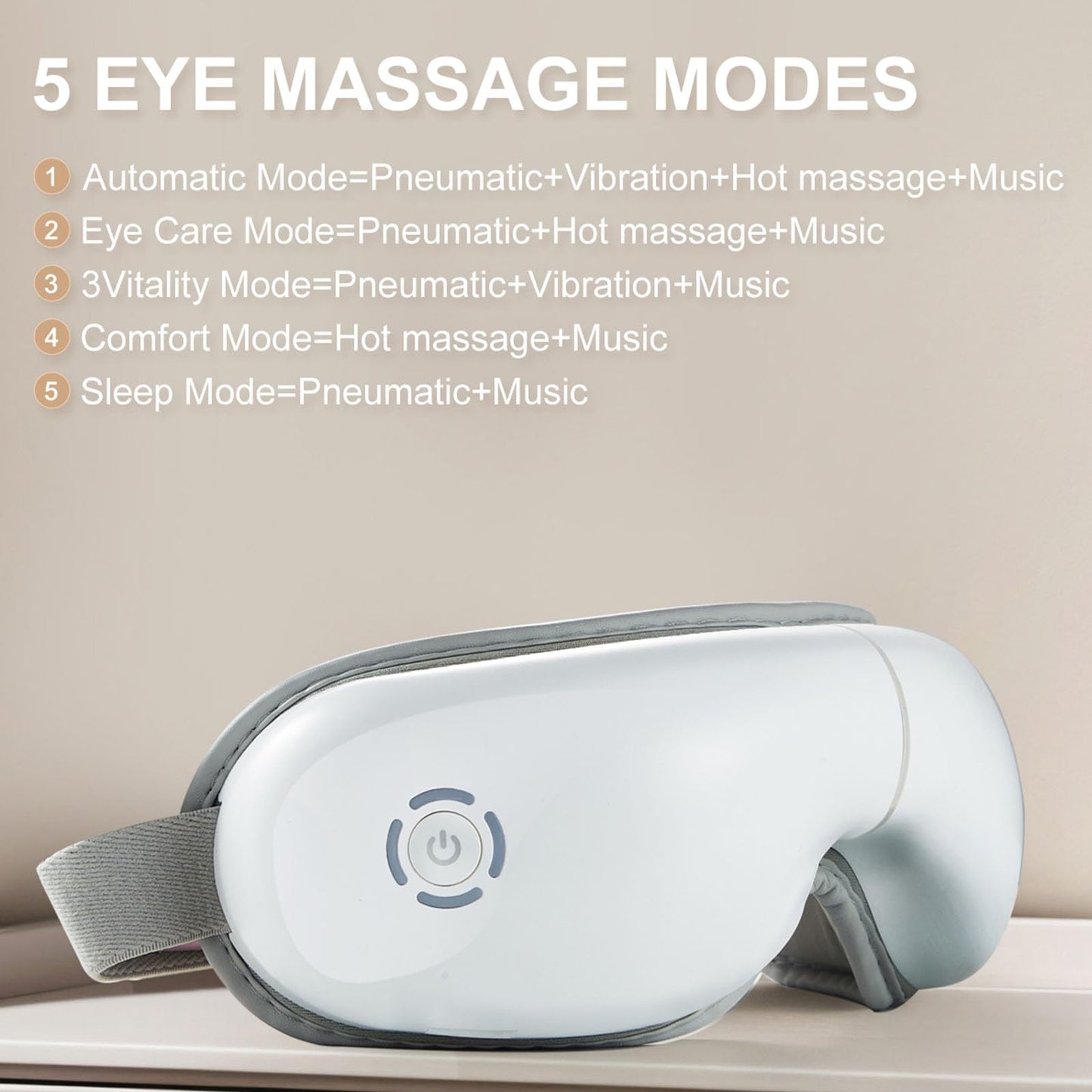 LAOBEN Eye Massager with Heat, Heated Eye Mask with Bluetooth Music, Massages Eye Muscles, Eye Care Gift with 5 Massage Modes and 180° Folding Design, Gifts for Friend, Mom and Dad