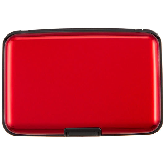 Kaabao Credit Card Holder, RFID Blocking Metal Card Wallet for Women Men Slim ID Card Holders Protector Aluminum Business Hard Case (Red)