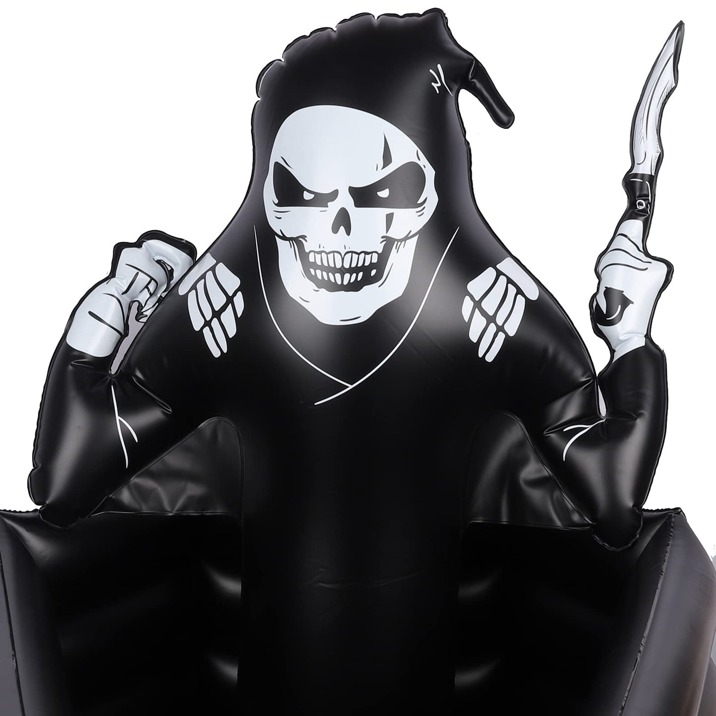 44 Inch Inflatable Grim Reaper Coffin Cooler Halloween Party Supplies 120+ Cans Large Capacity Inflatable Drink Holder for Indoor Outdoor Home Halloween Birthday Party Decorations, Black