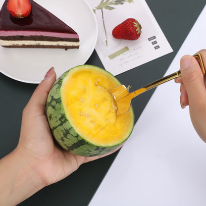 Gold Shovel Shape Spoons- 2piece Stainless Steel Spoon Long Handle Coffee Ice Cream Afternoon Teaspoon for Home Kitchen Restaurant Party（gold）