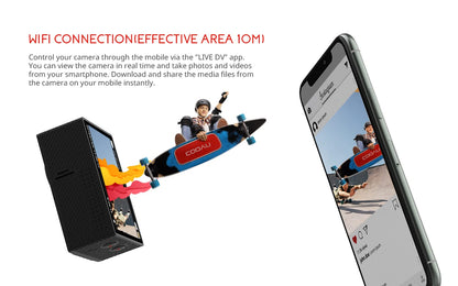 COOAU 4K 20MP Wi-Fi Action Camera External Microphone Remote Control Underwater 40M Waterproof Sport Camera Time Lapse with 2X1200mAh Batteries and 20 Accessories