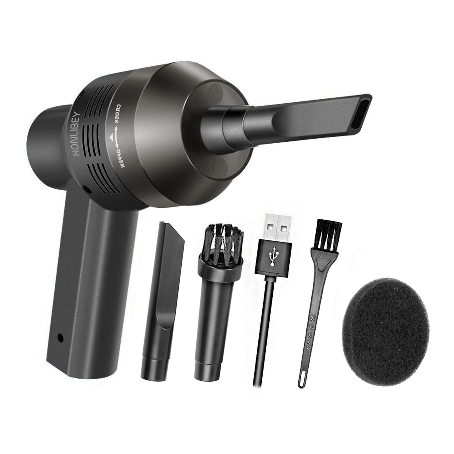 Honlibey New Cordless Mini Computer Vacuum, Portable Vacuum Cleaner Keyboard Cleaner Kit - Cleaning Dust, Hairs, Crumbs, Scraps, Ash for Laptop, Keyboard, Computer,Car, Pet House, Sewing Machine