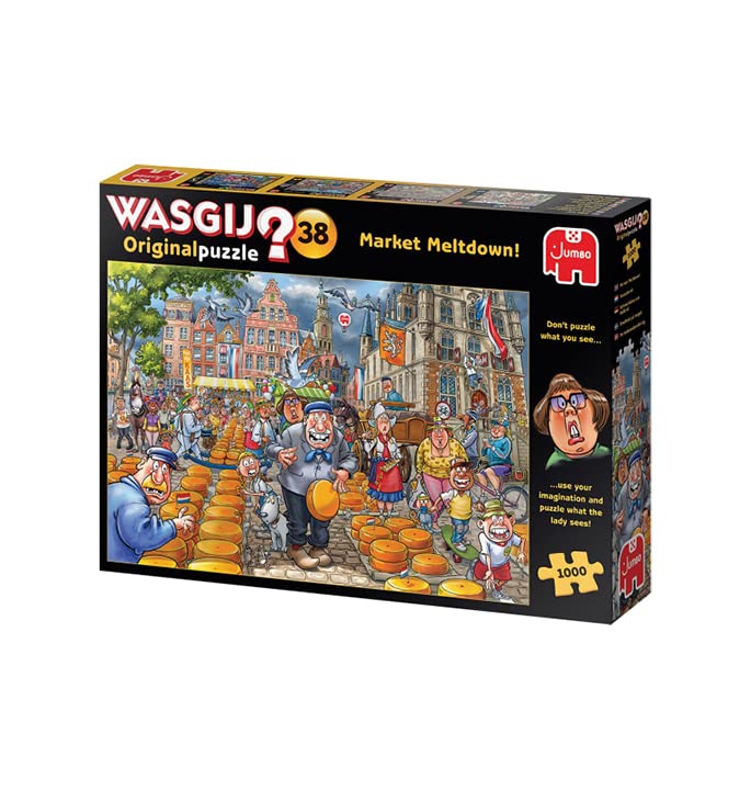 Jumbo, Wasgij, Original 38 - Market Meltdown!, Unique Collectable Jigsaw Puzzle for Adults, 1,000 Piece