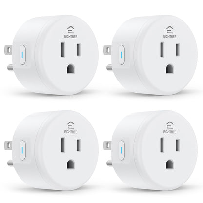 EIGHTREE Smart Plug, Smart Home WiFi Outlet Works with Alexa & Google Home, Smart Socket with Remote Control & Timer Function, 2.4GHz WiFi Only, 4 Packs