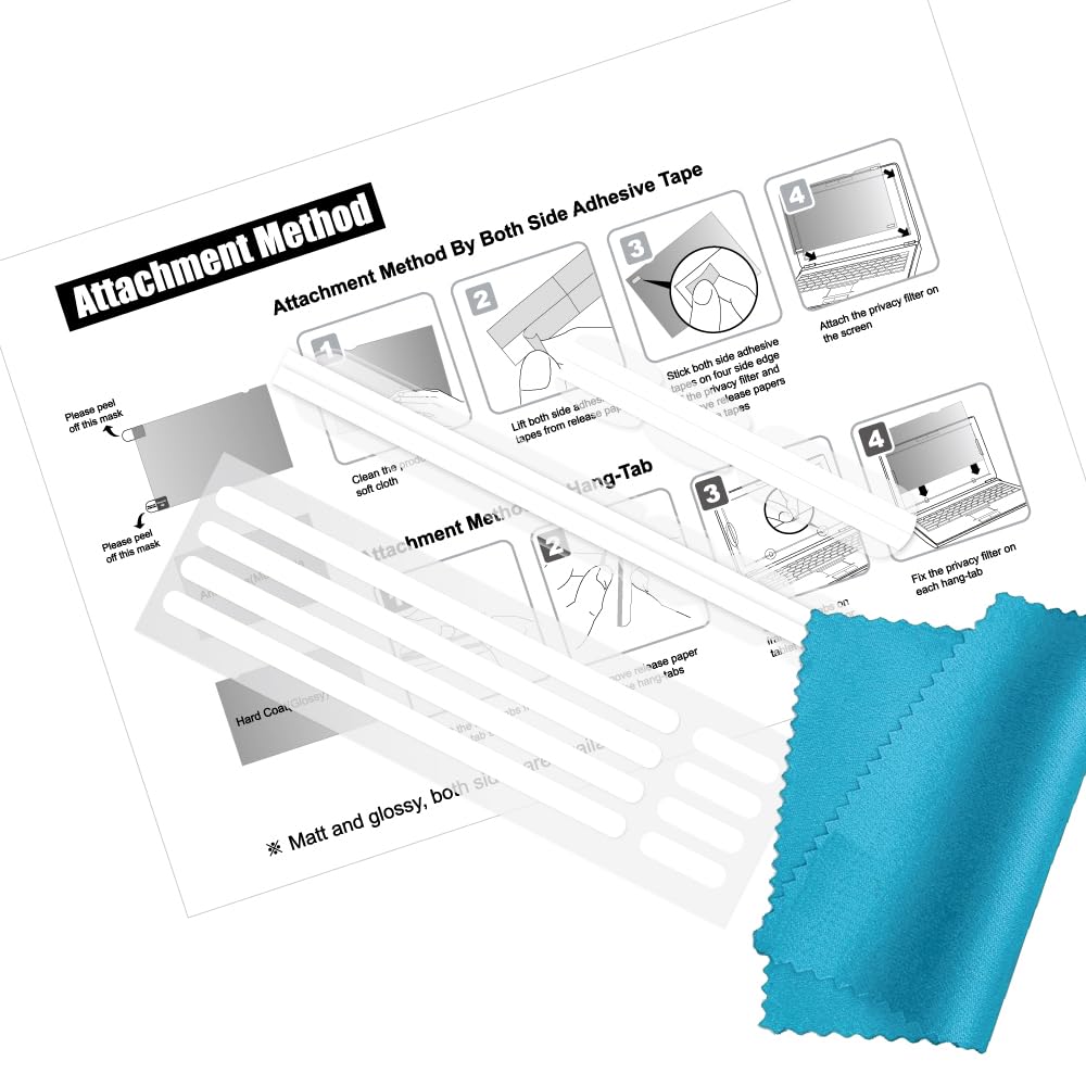 24 Inch - 16:9 Aspect Ratio - Computer Privacy Screen Filter for Widescreen Monitor - Anti-Glare - Protects Eyes from Harmful Glare and Blue Light [WELINC™ Light]