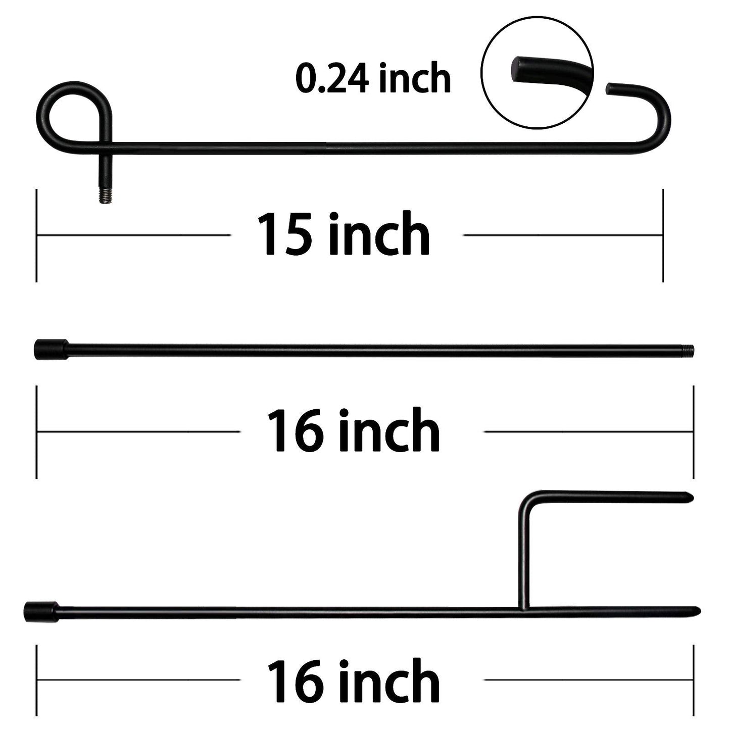 HOOSUN Garden Flag Stand, Premium Garden Flag Pole Holder Metal Powder-Coated Weather-Proof Paint with Tiger Clip and Spring Stoppers without flag