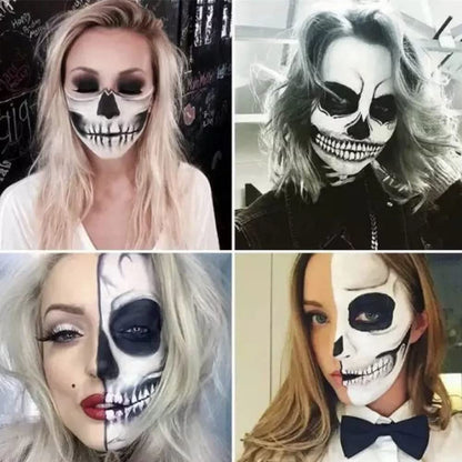 Go Ho Clown White Black Face Body Paint,6 Colors Wheel for Special Effects Zombie Makeup Kit,Halloween Professional Makeup Palettes with Sponge,Non Toxic