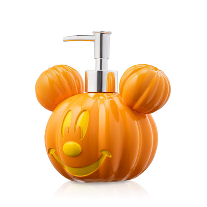 Jay Franco Disney Mickey Mouse Pumpkin Jack-O-Lantern Bathroom Decor Set - 2 Piece Autumn & Halloween Collection Includes Orange Lotion Pump & Soap Dish - Bathroom Accessories