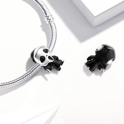 JAHN Sterling Silver Halloween Charms, Compatible with Pandora, for Bracelets and Necklaces - Ghost Mask Charm