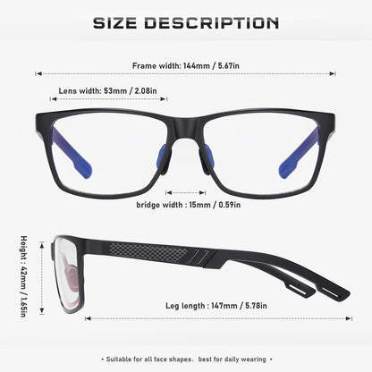 Reglaaly Blue-Light-Blocking-Glasses Men/Women Gaming Glasses Computer Screen Eyeglasses Metal Frame （black）
