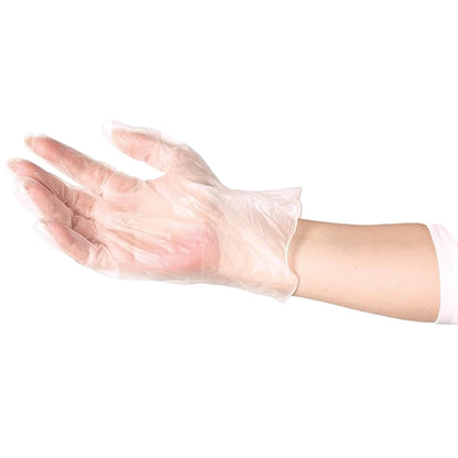 ForPro Disposable Vinyl Gloves, Clear, Industrial Grade, Powder-Free, Latex-Free, Non-Sterile, Food Safe, 2.75 Mil. Palm, 3.9 Mil. Fingers, Large, 100-Count