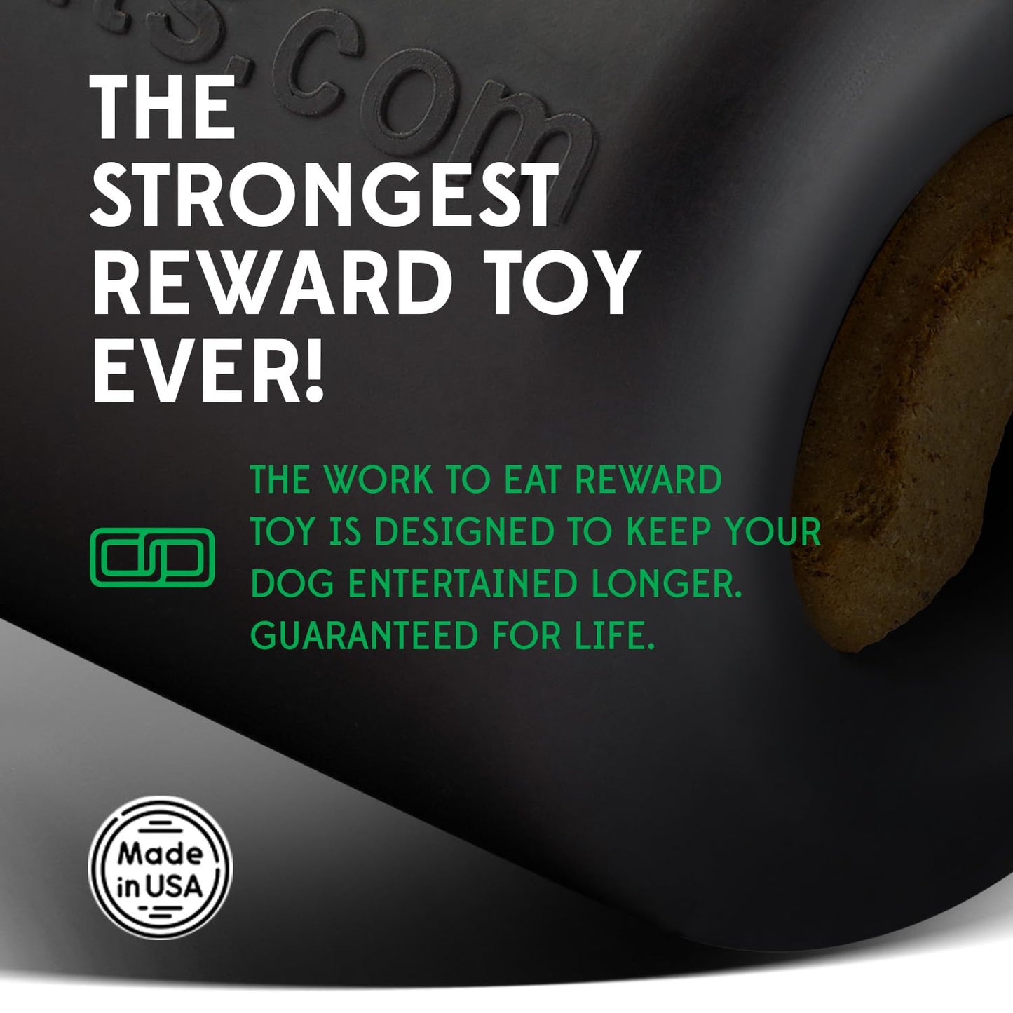 Goughnuts Work to Eat Dog Treat Toy – Virtually Indestructible Rubber Treat Dispensing Dog Toys for Aggressive Chewers, Mental Enrichment Feeder and Fillable Chew for Large Dogs, Freezable, USA Made