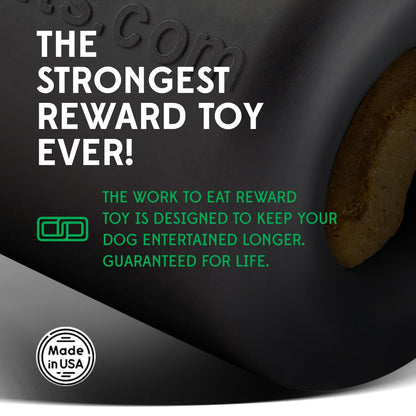 Goughnuts Work to Eat Dog Treat Toy – Virtually Indestructible Rubber Treat Dispensing Dog Toys for Aggressive Chewers, Mental Enrichment Feeder and Fillable Chew for Large Dogs, Freezable, USA Made