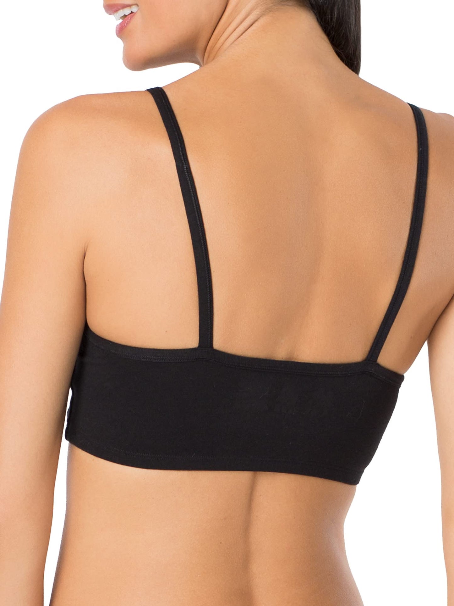 Fruit of The Loom Womens Spaghetti Strap Cotton Pull Over 3 Pack Sports Bra, Skinny Stripe/Black Hue/Red Hot, 38