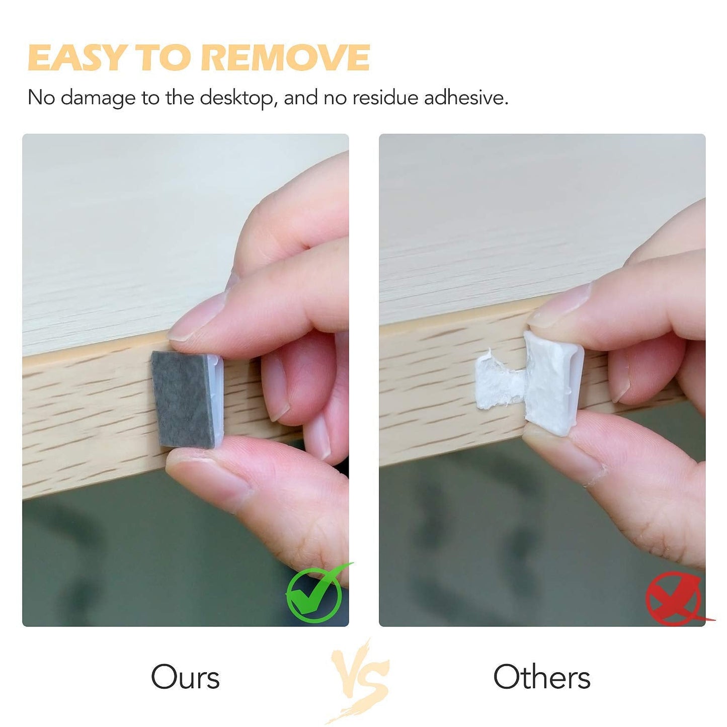 AGPTEK Ethernet Cable Clips, 100 PCS Adhesive Wire Clips, Flat Cable Holder Cord Management for Home Wall Flat Ethernet Network Cable Cord Organizer, LED Strip Attachment Wire Hook, White