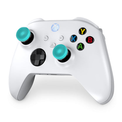 KontrolFreek Lotus for Xbox One and Xbox Series X Controller | Performance Thumbsticks | 2 Mid-Rise Concave | Teal/Clear