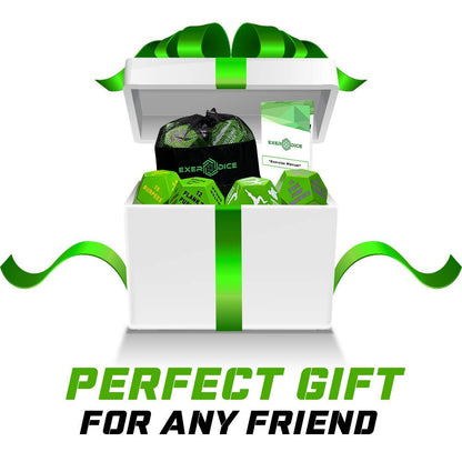 4-Pack Exercise Dice Bundle with Fitness Manual & Bag | Perfect for HIIT, Cardio, Yoga, Stretching, Strength Training, Sports, Crossfit, Plyometrics, Body Weight, Group Class, All Ages, WOD