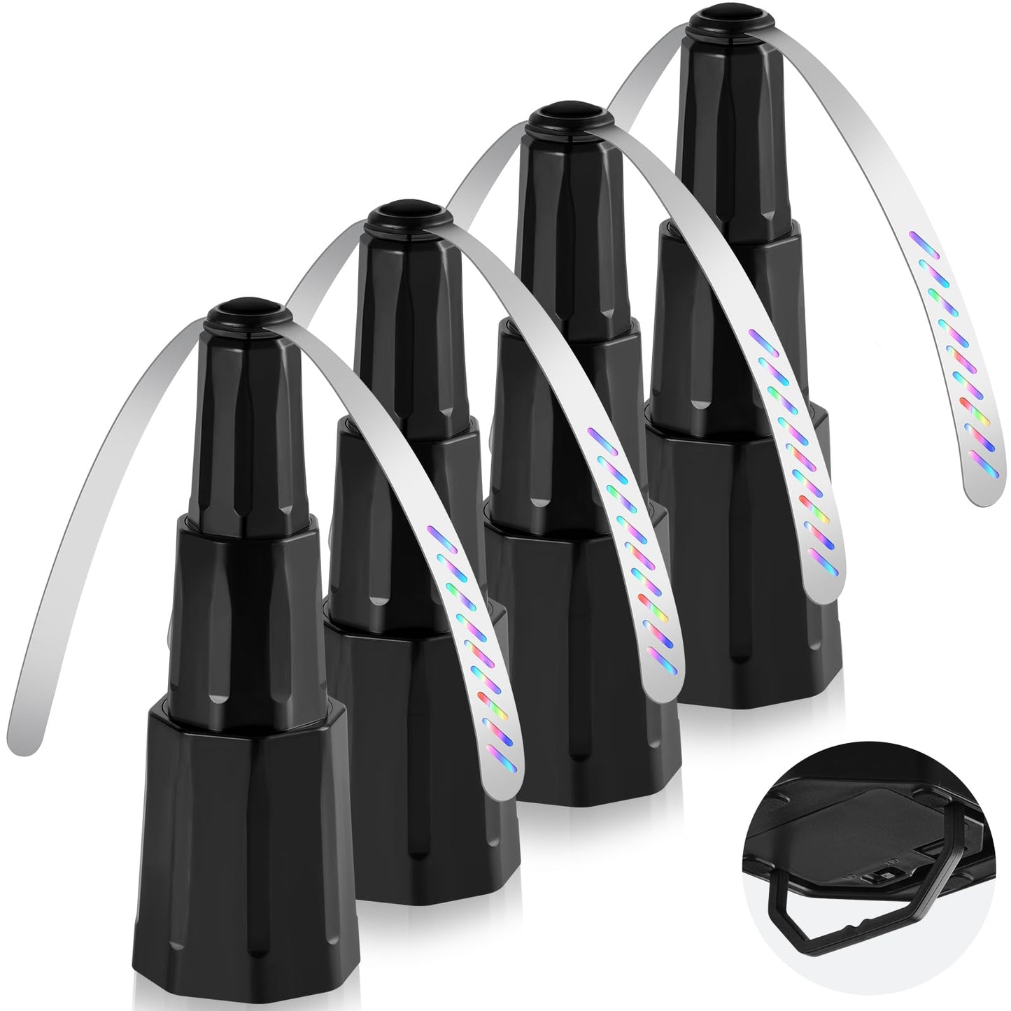 hyxjzh Fly Fans for Tables, Bug Fans with Holographic Blades, Battery Operated Fly Repellent Fan, Keep Flies Away from Picnic, BBQ, Restaurant, Party, Indoor and Outdoor, 4 Pack