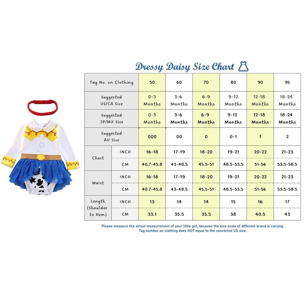 Dressy Daisy Baby Girls Cowgirls Princess Onesie Costume Romper Bodysuit Halloween Birthday Dress Up with Headband Size 0-3 Months