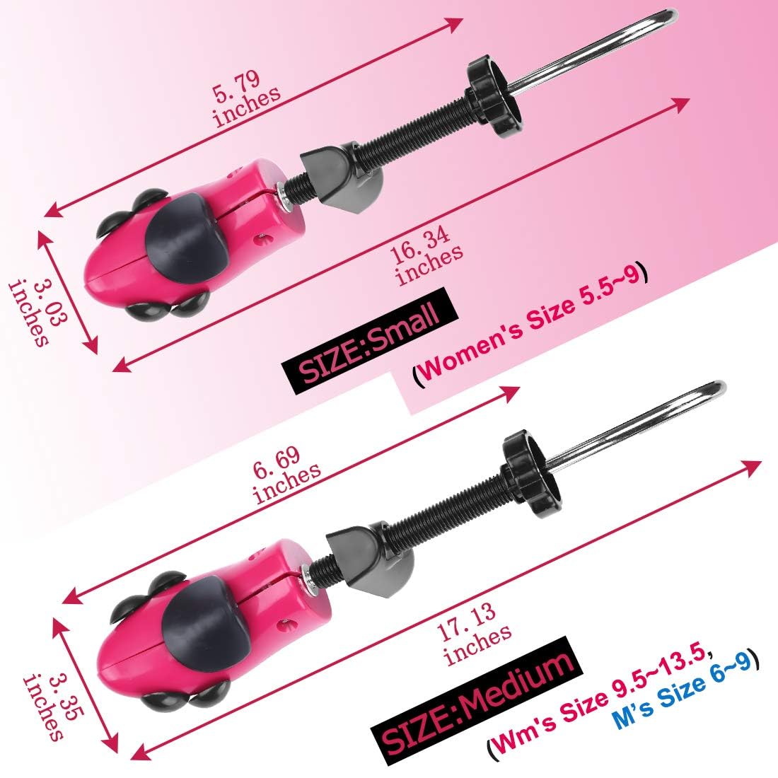 eachway Shoe Stretcher Shoe Trees,Adjustable Length & Width for Men and Women（For Women's 5.5-10