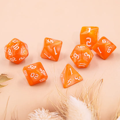 DND Dice Set RPG Polyhedral Dice Fit Dungeons and Dragons(D&D) Pathfinder (Orange)