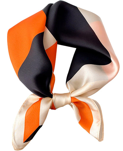 kcctoo 27.5" Mulberry Silk Feeling Head Scarf Women's Fashion Square Neck Satin Scarfs for Bag Hair Scarves Gift