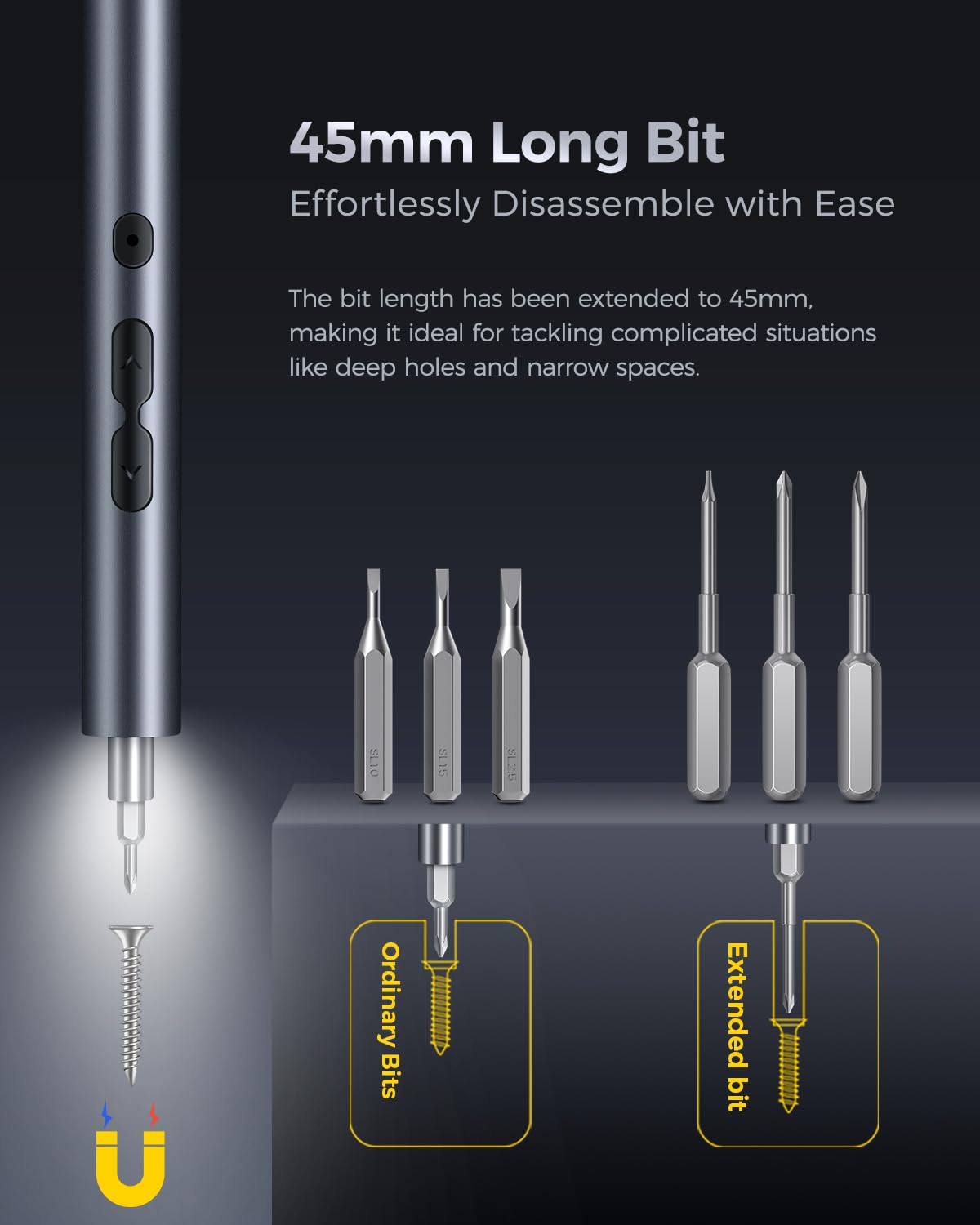 LIFEGOO Mini Electric Screwdriver, 62 in 1 Cordless Precision Power Screwdriver Set with 48 Bits, LED Lights Magnetic Mat, Rechargeable Portable Repair Tool Kit for Phone Watch Camera Laptop PC