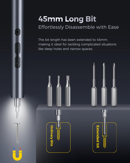 LIFEGOO Mini Electric Screwdriver, 62 in 1 Cordless Precision Power Screwdriver Set with 48 Bits, LED Lights Magnetic Mat, Rechargeable Portable Repair Tool Kit for Phone Watch Camera Laptop PC