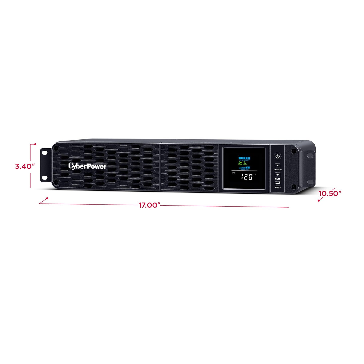 CyberPower CP1500PFCRM2U PFC Sinewave UPS Battery Backup and Surge Protector, 1500VA/1000W, 8 Outlets, AVR, Short Depth 2U Rackmount; UL Certified