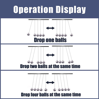 Large Newtons Cradle Pendulum with 7 Balls, 9inch Newtons Cradle Balance Balls, Science Physics Desk Toys, Office Home Desk Decoration, Calm Down Fidgets (Black Wooden Base)