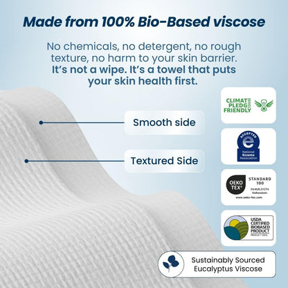 Clean Skin Club Clean Towels | Worlds 1ST Biodegradable Face Towel | Disposable Makeup Removing Wipes | Dermatology Tested & Approved | Vegan & Cruelty Free | Super Soft For Sensitive Skin | Dry Towelettes (Pack of 1 (25CT))