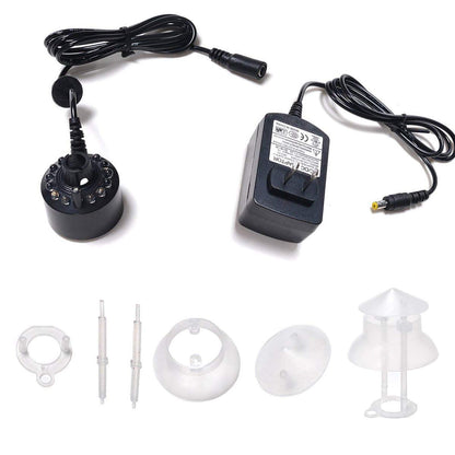 Halloween Party Mist Maker,Ultrasonic Mist Maker Fogger with Waterproof Frame 12 LED Red Yellow and Blue Light Flashes For Halloween Decoration Water Fountain Pond Fogger and Rockery Fishtank Vase Bir