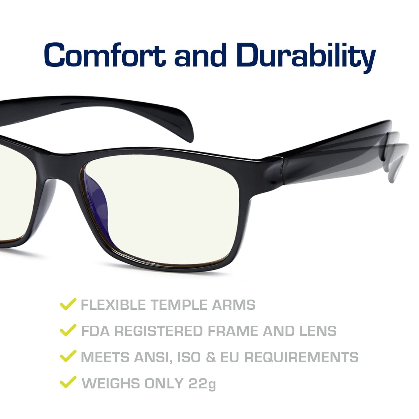 Gamma Ray Computer Blue Light Blocking Gaming Reading Glasses w/Amber Tint and Anti Glare UV Digital Eyestrain