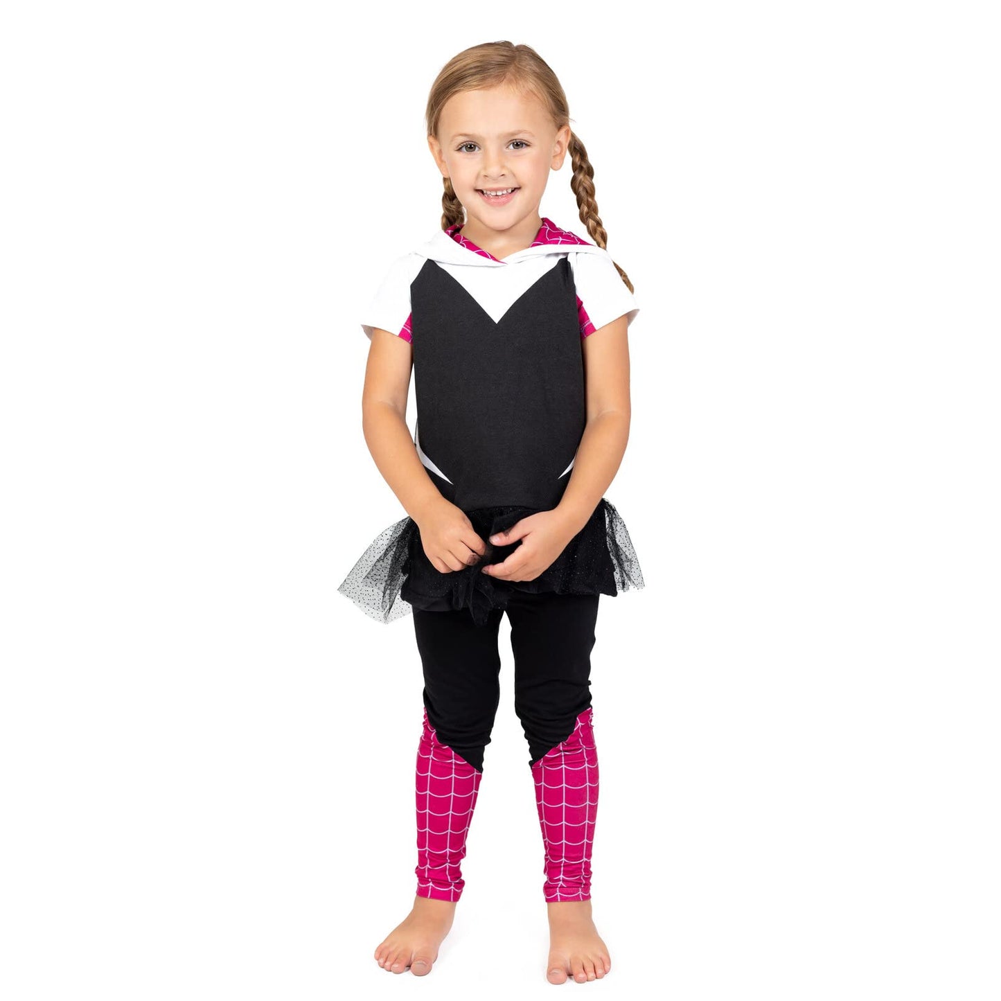 Spider-Man Spider-Gwen Ghost Spider Little Girls Cosplay T-Shirt and Leggings 6