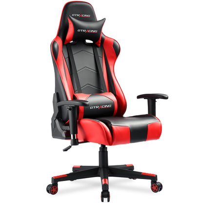 GTRACING Gaming Chair Racing Office Computer Ergonomic Video Game Chair Backrest and Seat Height Adjustable Swivel Recliner with Headrest and Lumbar Pillow Esports Chair (Red)