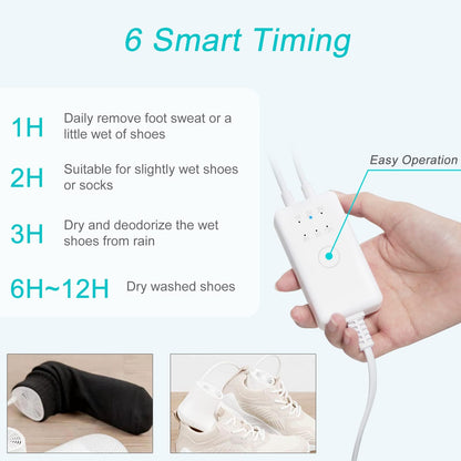 Home Care Wholesale Shoe Dryer and Deodorizer with Timer - Shoes Boots Socks Gloves Dryer Warmer, No Noise | Strong Wire | US Plug