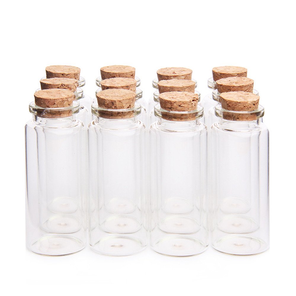 Danmu 30ml 1.18" x 2.75" Potion Bottles,Mini Glass Bottles,Small Glass Jars for Wedding Favors,Halloween Decorations,Baby Shower,Party Favors(12Pcs)