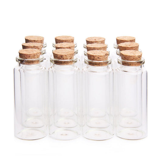 Danmu 30ml 1.18" x 2.75" Potion Bottles,Mini Glass Bottles,Small Glass Jars for Wedding Favors,Halloween Decorations,Baby Shower,Party Favors(12Pcs)