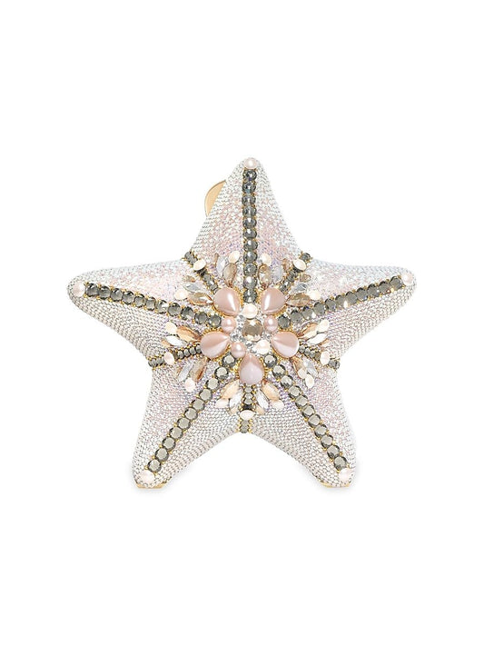 Judith Leiber Couture, Crystal-Embellished Starfish Convertible Clutch, Champagne White Opal Multi