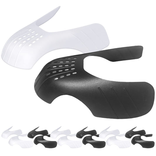 Crease Protector Shoe Guard for Sneakers: Jordans/Air Force 1/ Dunks, 6 Pairs Anti Crease Shoe Protector, Men Women Kids Size 3-6, Black+White