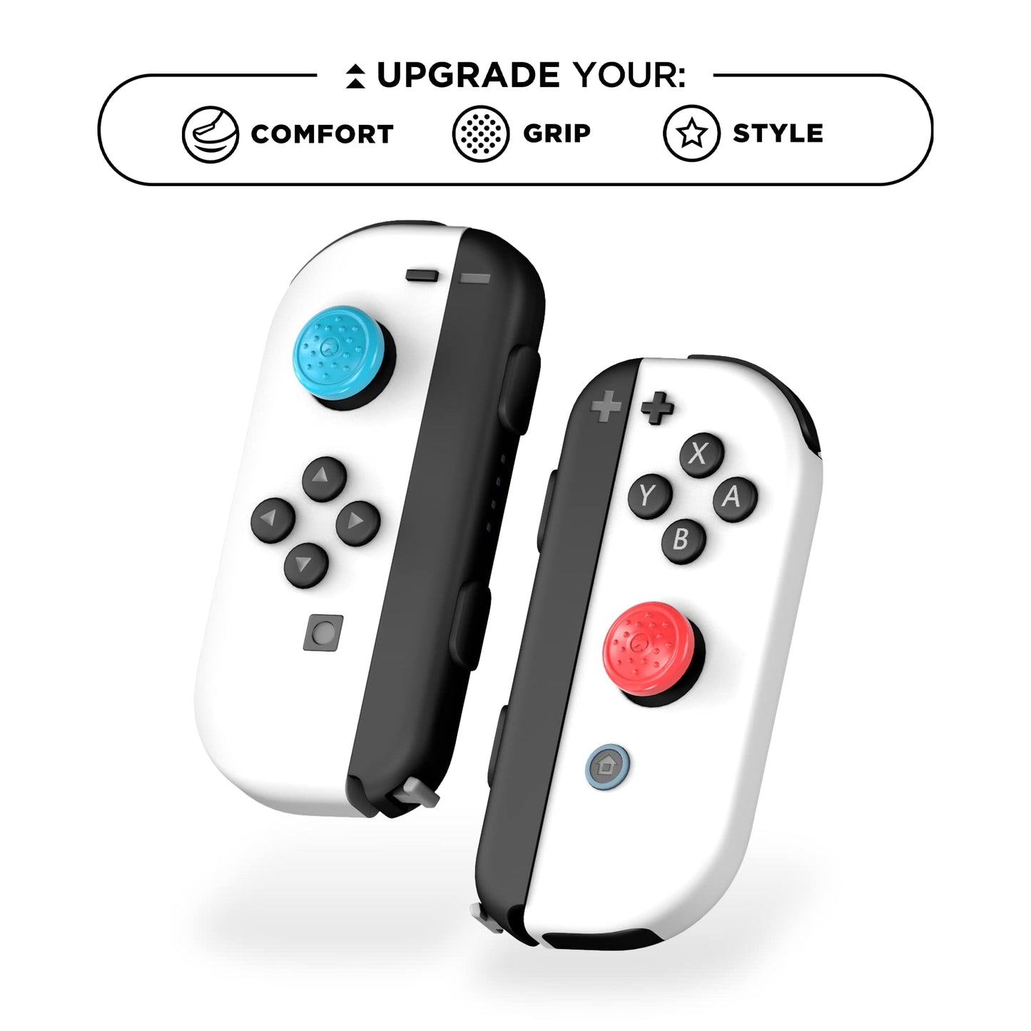 KontrolFreek No-Slip Thumb Grips for Nintendo Switch Joy-Con Controller | 8-Pack | Blue/Green/Red/Black/Pink/Purple/Orange