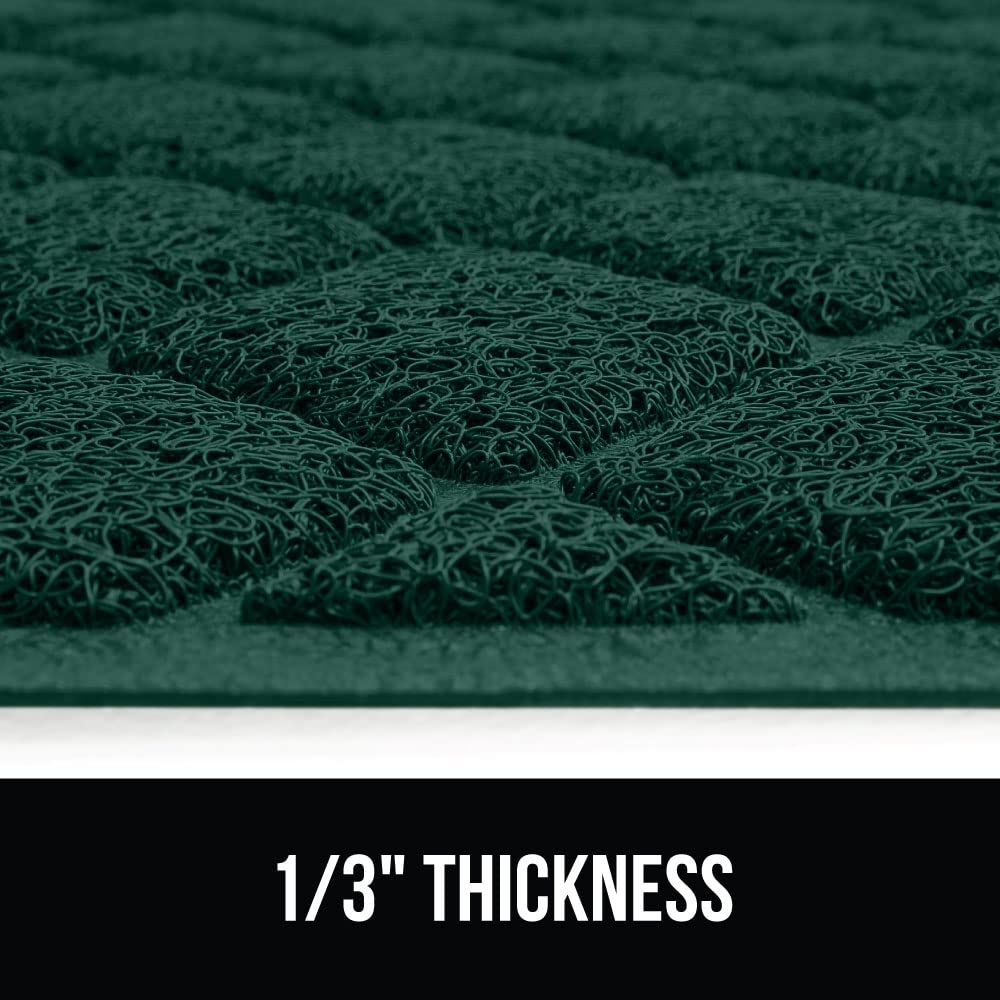 GORILLA GRIP Cat Litter Box Mat, Water Resistant, US Designed Kitty Litter Trapping Mats, Easy to Clean, Scatter Control, Less Mess and Clean Floors, Kitten Supplies for Indoor Cats 17x11 Hunter Green