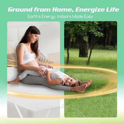 Grounding Pillowcase Queen Conductive Grounding Mat with 15ft Grounding Cord 20x30in Sleep Therapy Relieve Stress Increase Energy Gray