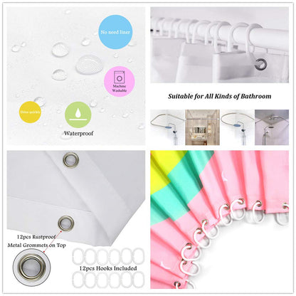 LB Spooky Halloween Shower Curtain Decor, Gothic Horror Halloween Black and White Bats Shower Curtains 72X79 inch Polyester Fabric Bathroom Decoration Bath Curtains Hooks Included