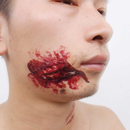 Halloween tattoo stickers, wound, simulated tattoo, scar stickers, knife simulation, waterproof tattoo stickers 24pcs (HL121-141 Message note model（total of 24 pcs）)