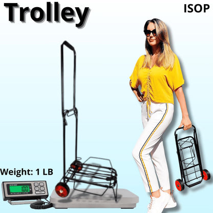 Folding Hand Truck 2 Wheels 40 Lb | Luggage Trolley Dolly Cart with Two-Wheels | Portable Fold-Up Dolly Cart - Collapsible | Lightweight and Foldable | Hand Carts Ultra Light | Mini Transport Carrier